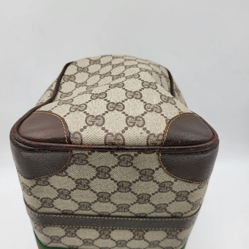 Gucci Vintage GG Supreme Sherry Line Boston 35 Bag..Auth.
